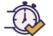 clock graphic with a check mark