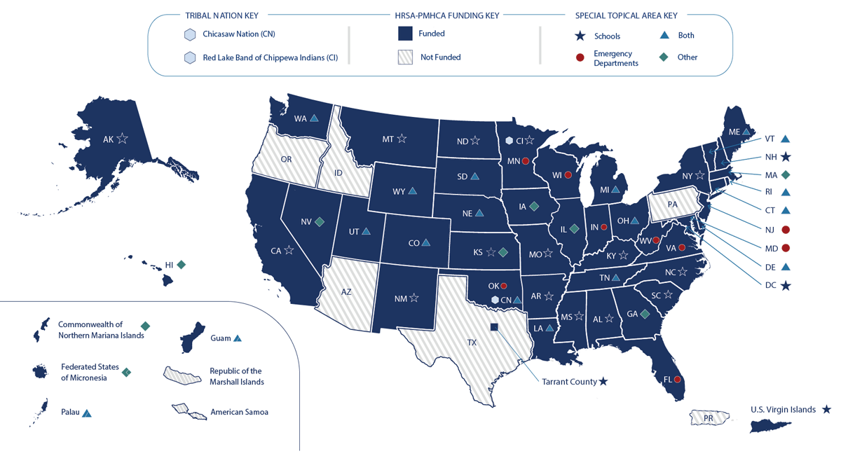 HRSA PMHCA Funding map